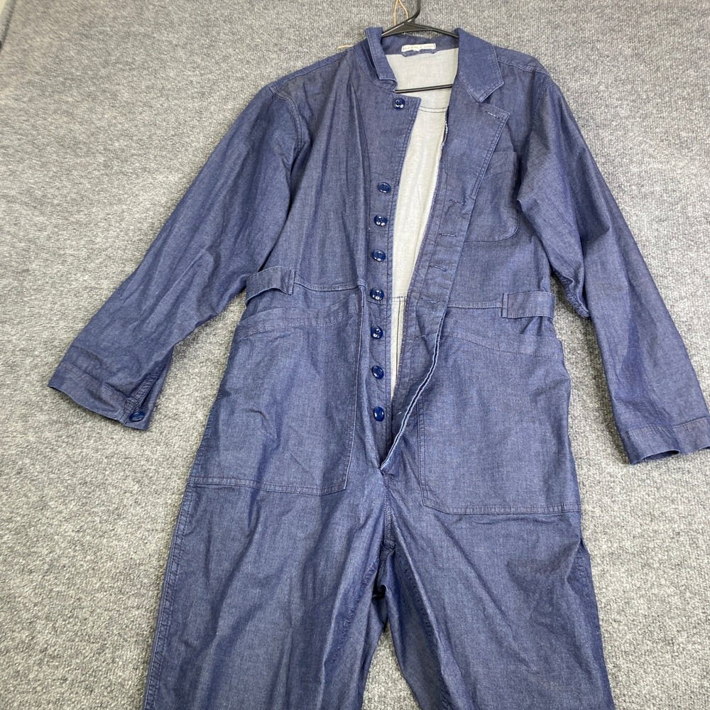 Alex Mill Indigo Denim Jumpsuit Medium Blue Cotton Blend Utility Coveralls